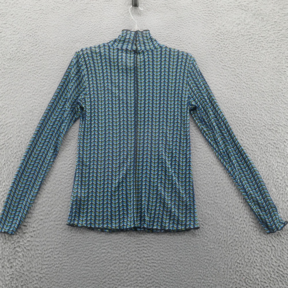NWT Anthropologie Daily Practice Long Sleeve Top Small Blue Womens‎ Geometric - Picture 2 of 15